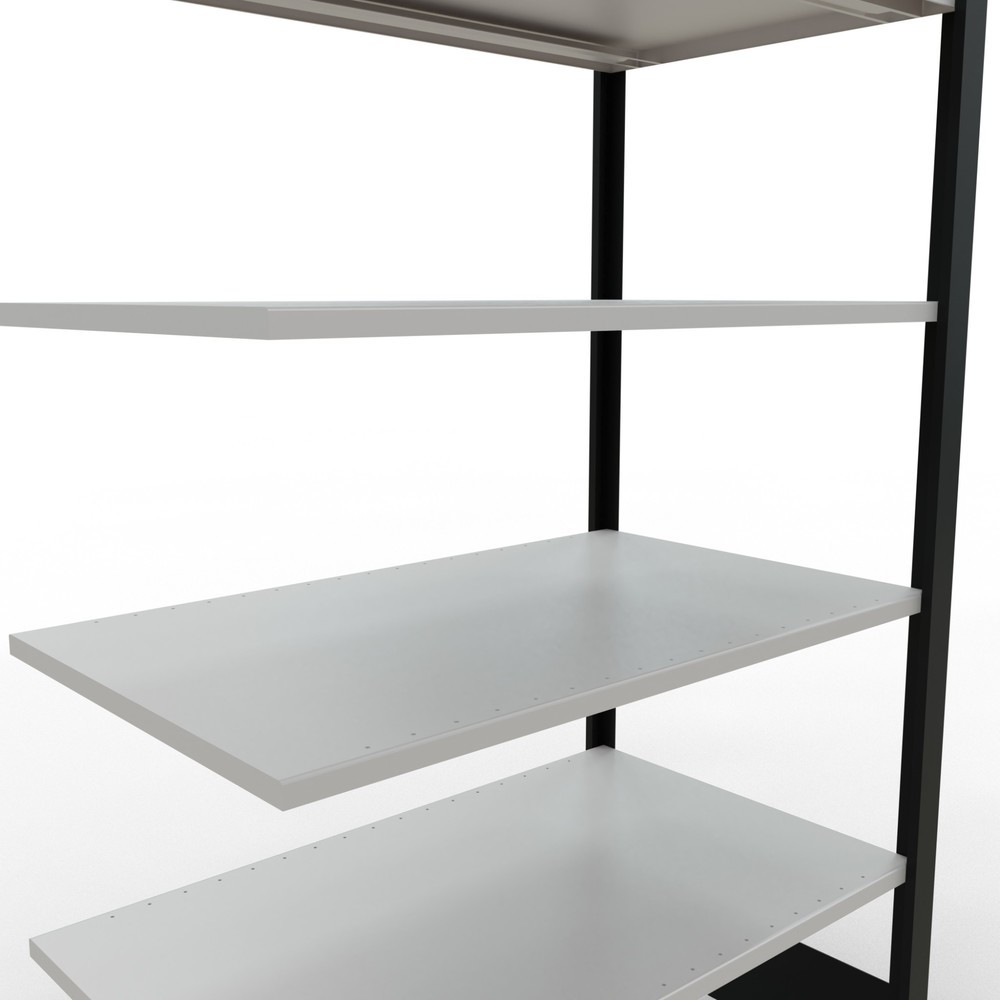 Produktabbildung Nr. 4: Rayonnage de bureau SCHULTE travée auxiliaire, utilisable des deux côtés, sans butées centrales, CT 150 kg, noir, HxlxP 2 000 x 1 000 x 600 mm