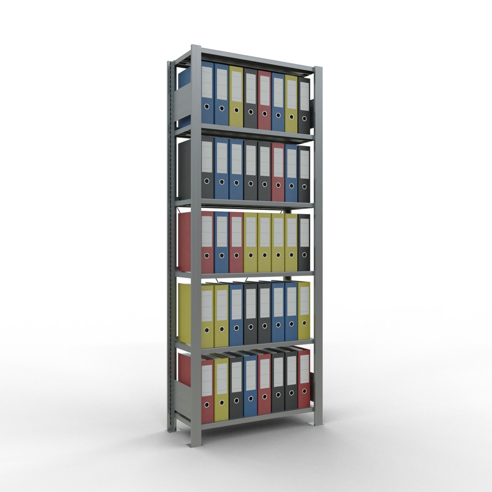 Produktabbildung Nr. 3: Rayonnage de bureau SCHULTE travée de base, utilisable d’un seul côté, avec barres de butée, CT 85 kg, HxlxP 2 000 x 750 x 300 mm
