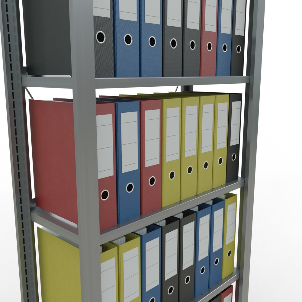 Produktabbildung Nr. 4: Rayonnage de bureau SCHULTE travée de base, utilisable d’un seul côté, avec barres de butée, CT 85 kg, HxlxP 2 000 x 750 x 300 mm