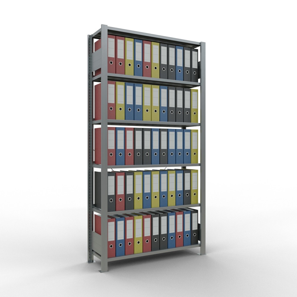 Produktabbildung Nr. 2: Rayonnage de bureau SCHULTE travée de base, utilisable d’un seul côté, avec barres de butée, CT 85 kg, HxlxP 2 000 x 1 000 x 300 mm