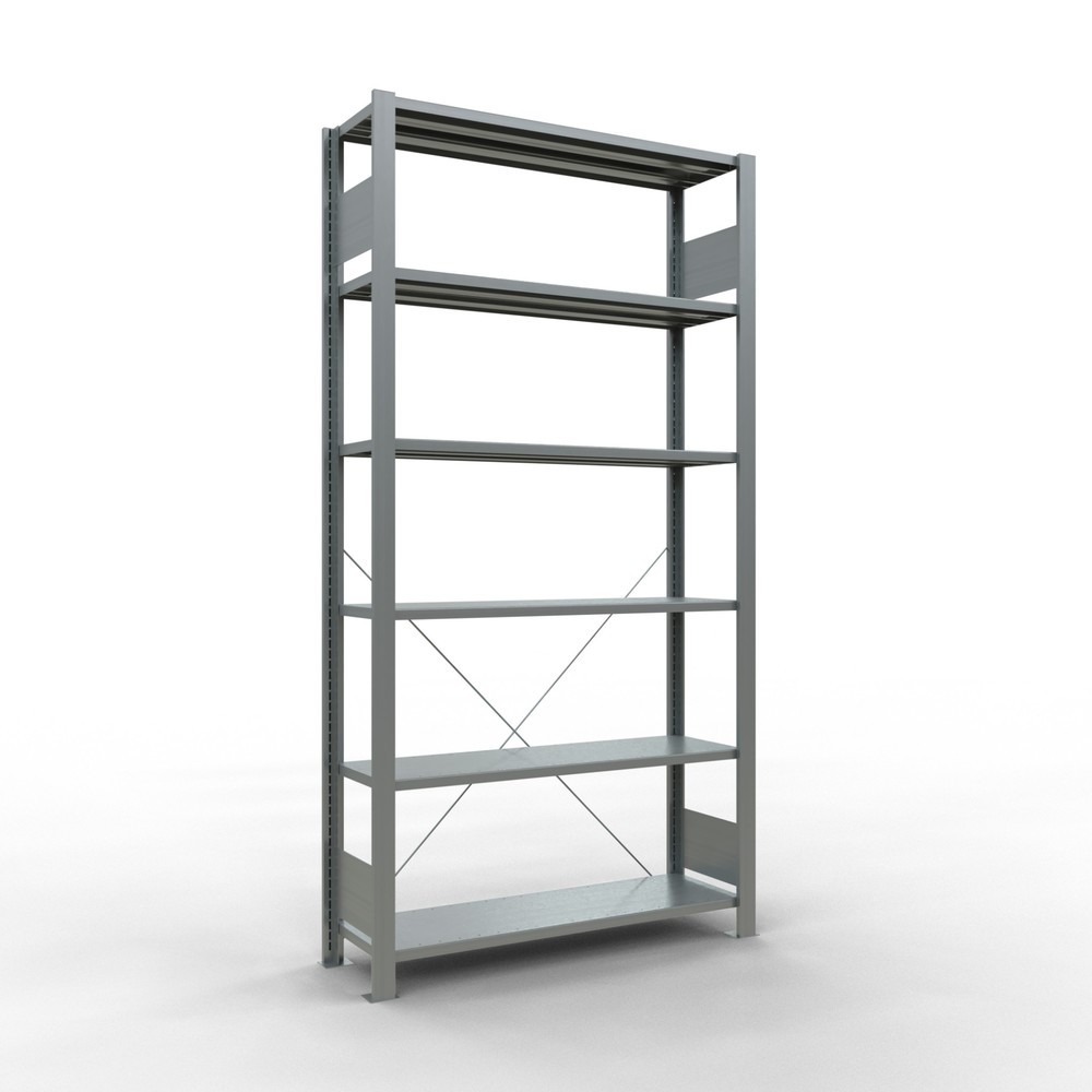 Illustration du produit: Rayonnage de bureau SCHULTE travée de base, utilisable d’un seul côté, sans barres de butée, CT 85 kg, HxlxP 2 000 x 1 000 x 300 mm