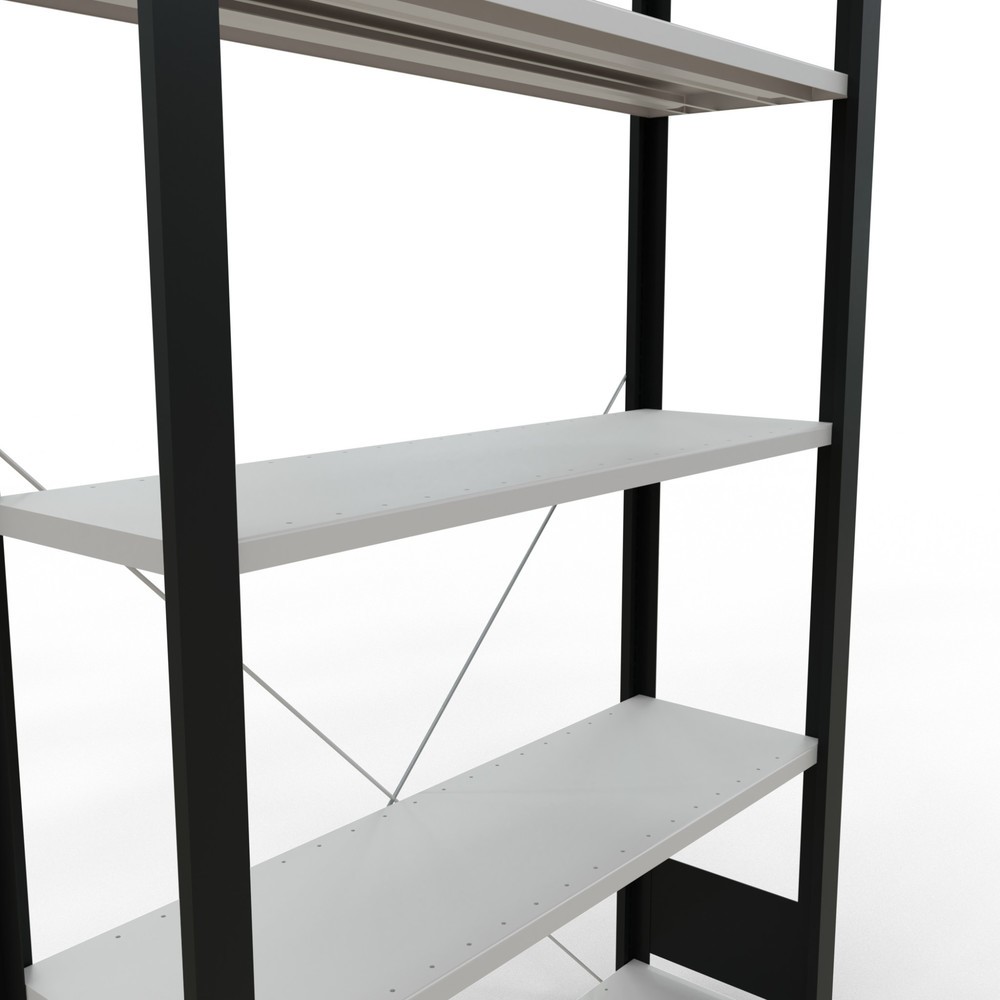 Produktabbildung Nr. 4: Rayonnage de bureau SCHULTE travée de base, utilisable d’un seul côté, sans barres de butée, CT 85 kg, noir, HxlxP 1 800 x 1 000 x 300 mm