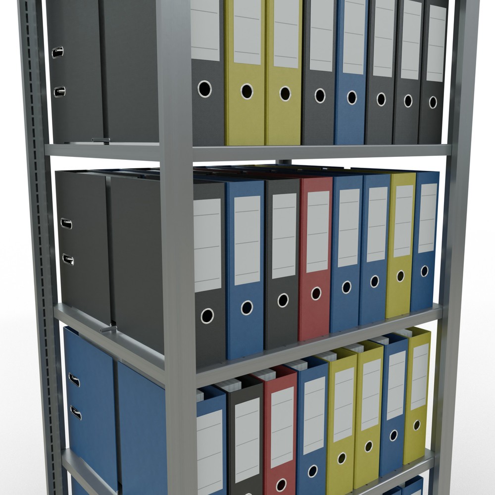 Produktabbildung Nr. 4: Rayonnage de bureau SCHULTE travée de base, utilisable des deux côtés, avec butées centrales, CT 150 kg, HxlxP 2 000 x 750 x 600 mm