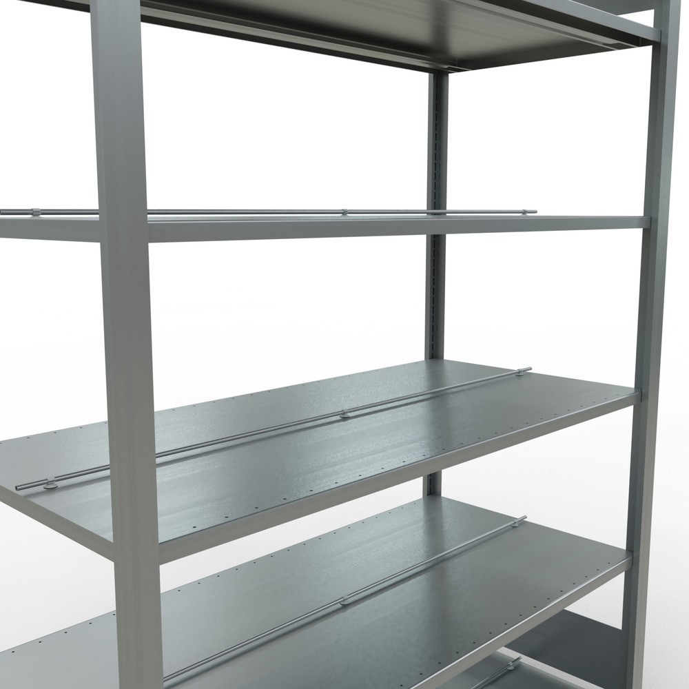 N° de l'image du produit 4 : Rayonnage de bureau SCHULTE travée de base, utilisable des deux côtés, avec butées centrales, CT 150 kg, HxlxP 2 000 x 1 300 x 600 mm