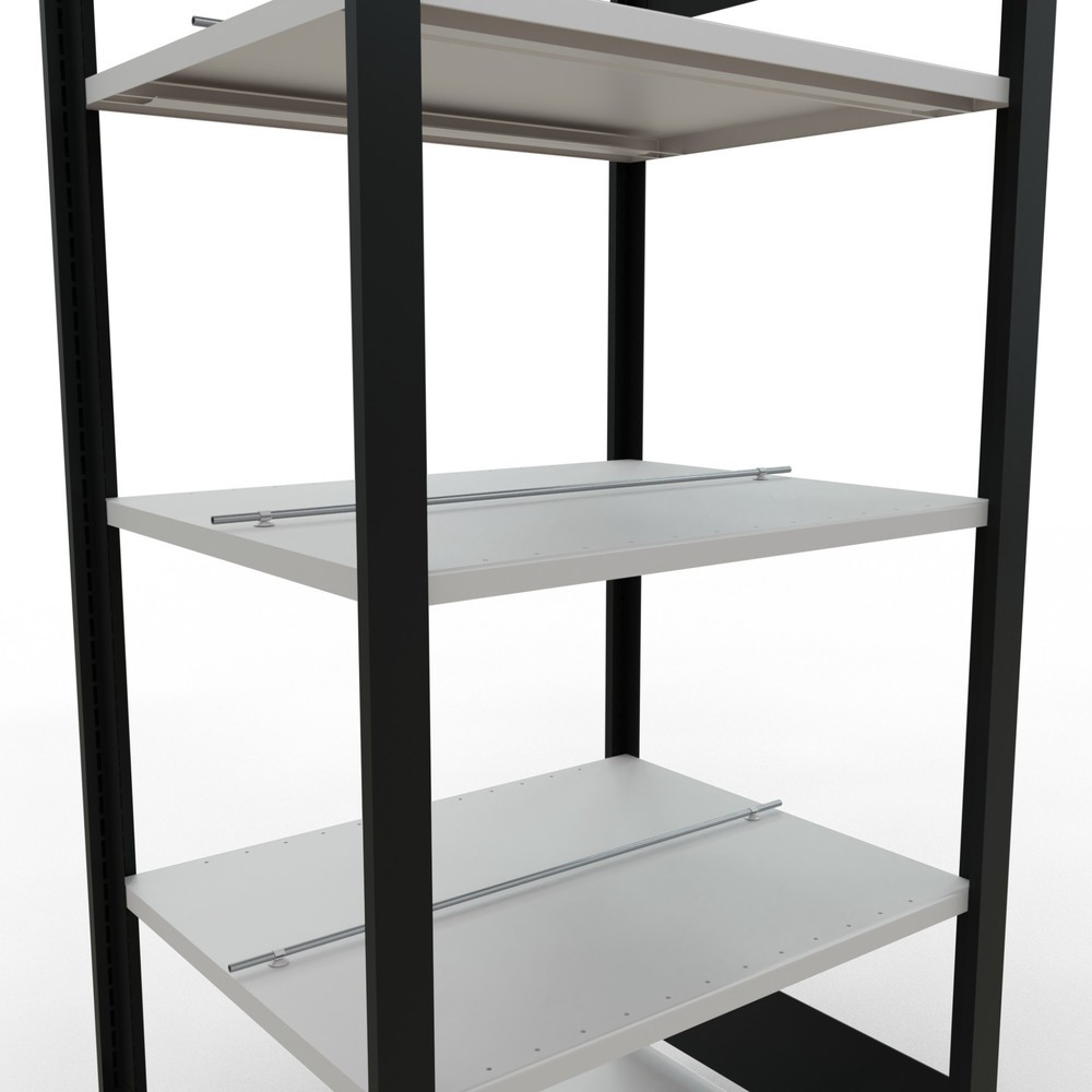 Produktabbildung Nr. 4: Rayonnage de bureau SCHULTE travée de base, utilisable des deux cotés, avec butées centrales, CT 150 kg, noir, HxlxP 1 800 x 750 x 600 mm