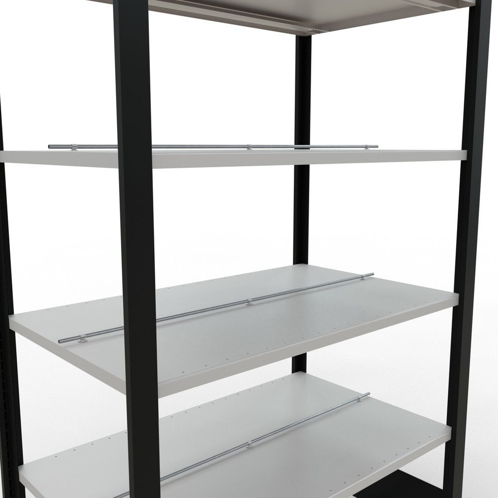 Produktabbildung Nr. 4: Rayonnage de bureau SCHULTE travée de base, utilisable des deux côtés, avec butées centrales, CT 150 kg, noir, HxlxP 2 000 x 1 000 x 600 mm