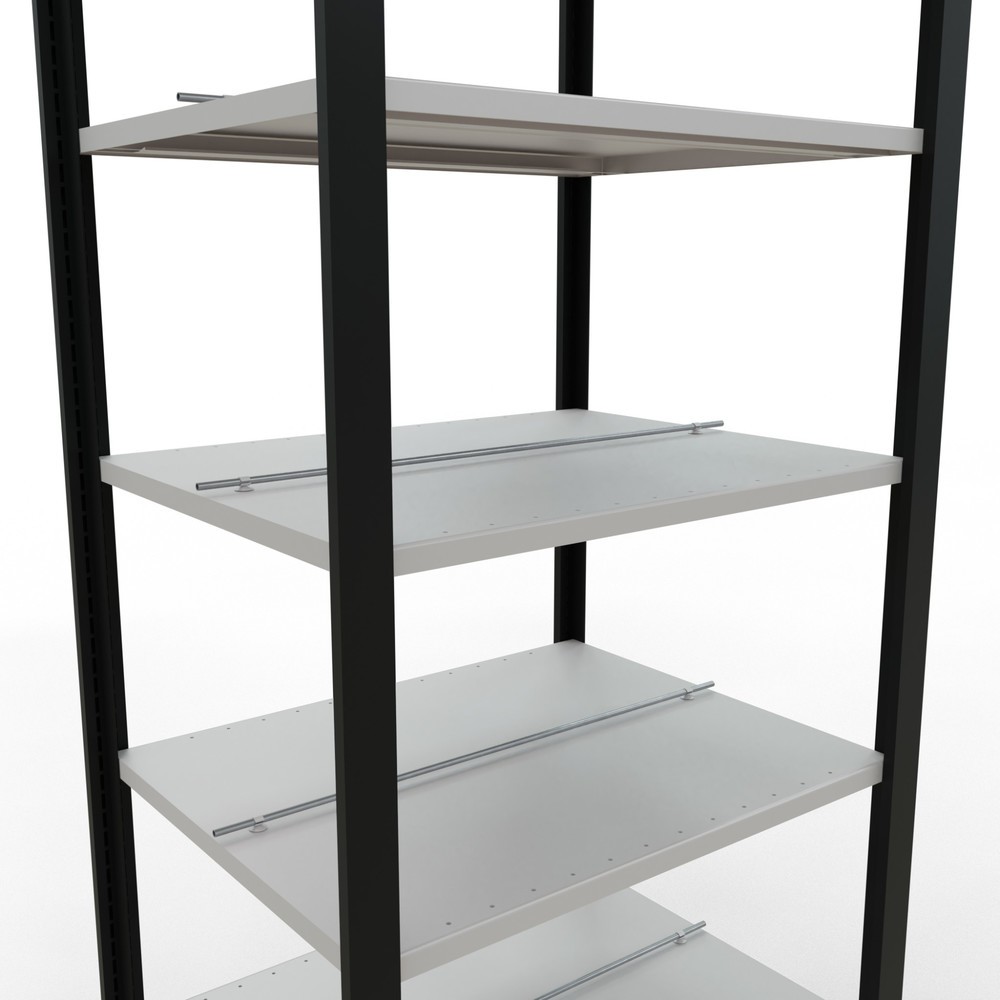 Produktabbildung Nr. 4: Rayonnage de bureau SCHULTE travée de base, utilisable des deux côtés, avec butées centrales, CT 150 kg, noir, HxlxP 2 300 x 750 x 600 mm