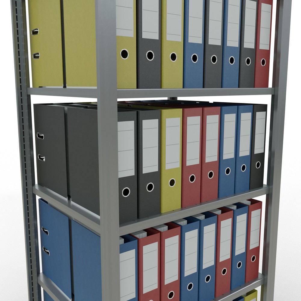Produktabbildung Nr. 3: Rayonnage de bureau SCHULTE travée de base, utilisable des deux côtés, sans butées centrales, CT 150 kg, HxlxP 2 000 x 750 x 600 mm