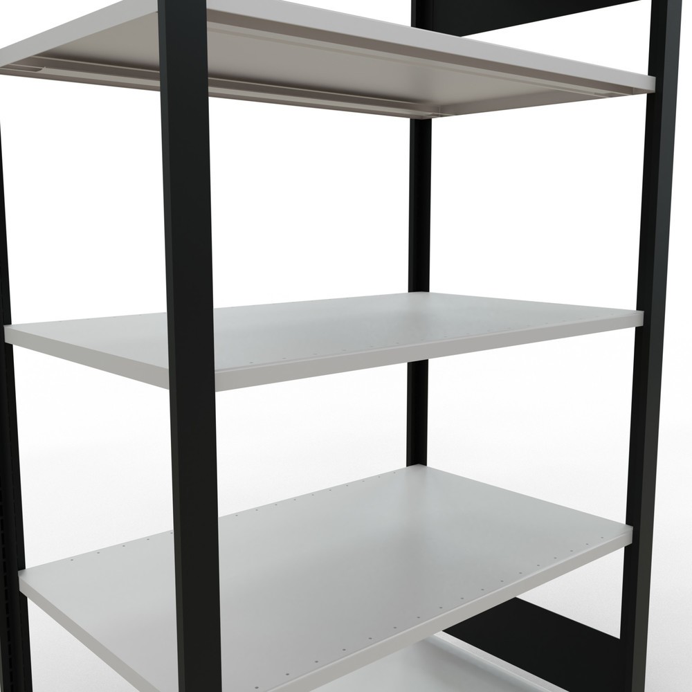 Produktabbildung Nr. 4: Rayonnage de bureau SCHULTE travée de base, utilisable des deux cotés, sans butées centrales, CT 150 kg, noir, HxlxP 1 800 x 1 000 x 600 mm