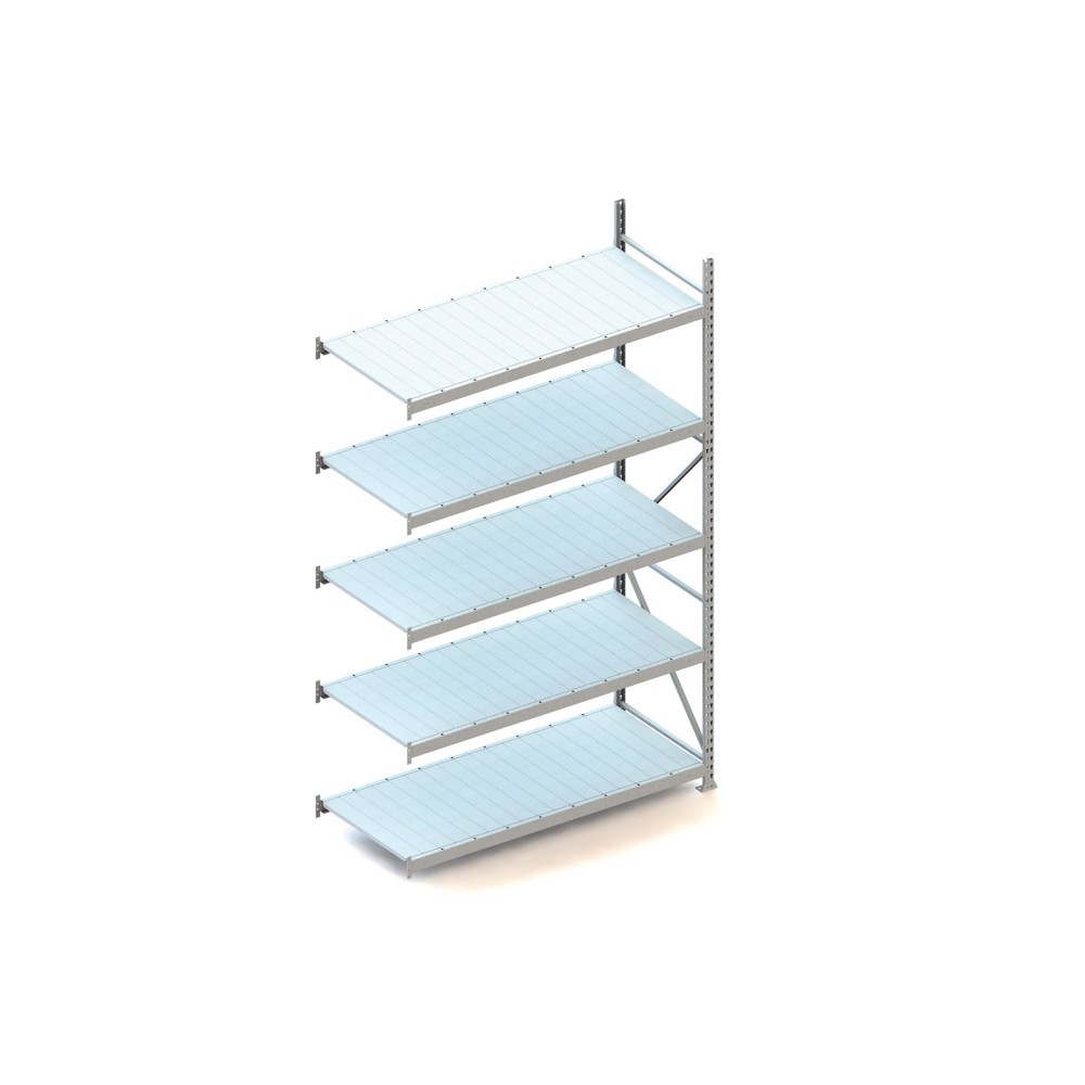 Illustration du produit: Rayonnage grande portée META, avec panneaux en acier, capacité de charge 600 kg, TA, H x l x P 3 000 x 1 800 x 800 mm