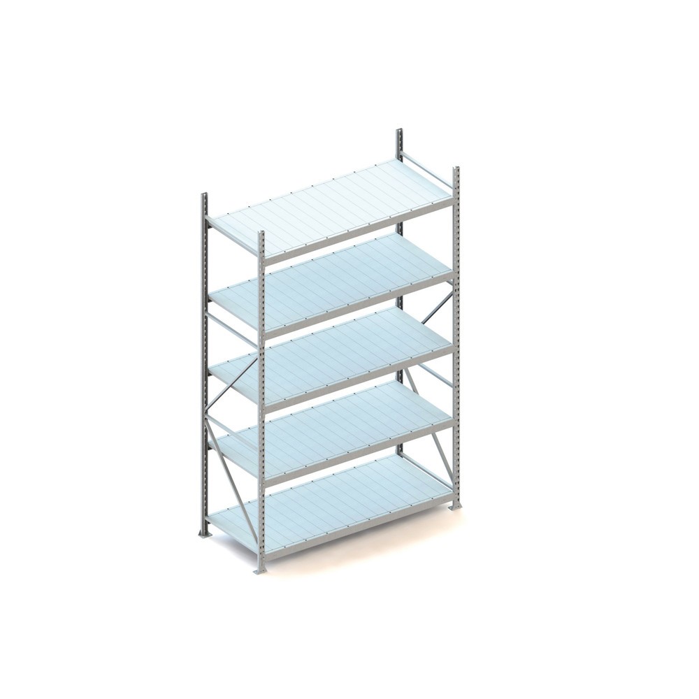 Illustration du produit: Rayonnage grande portée META, avec panneaux en acier, capacité de charge 600 kg, module de base, H x l x P 3 000 x 1 800 x 800 mm