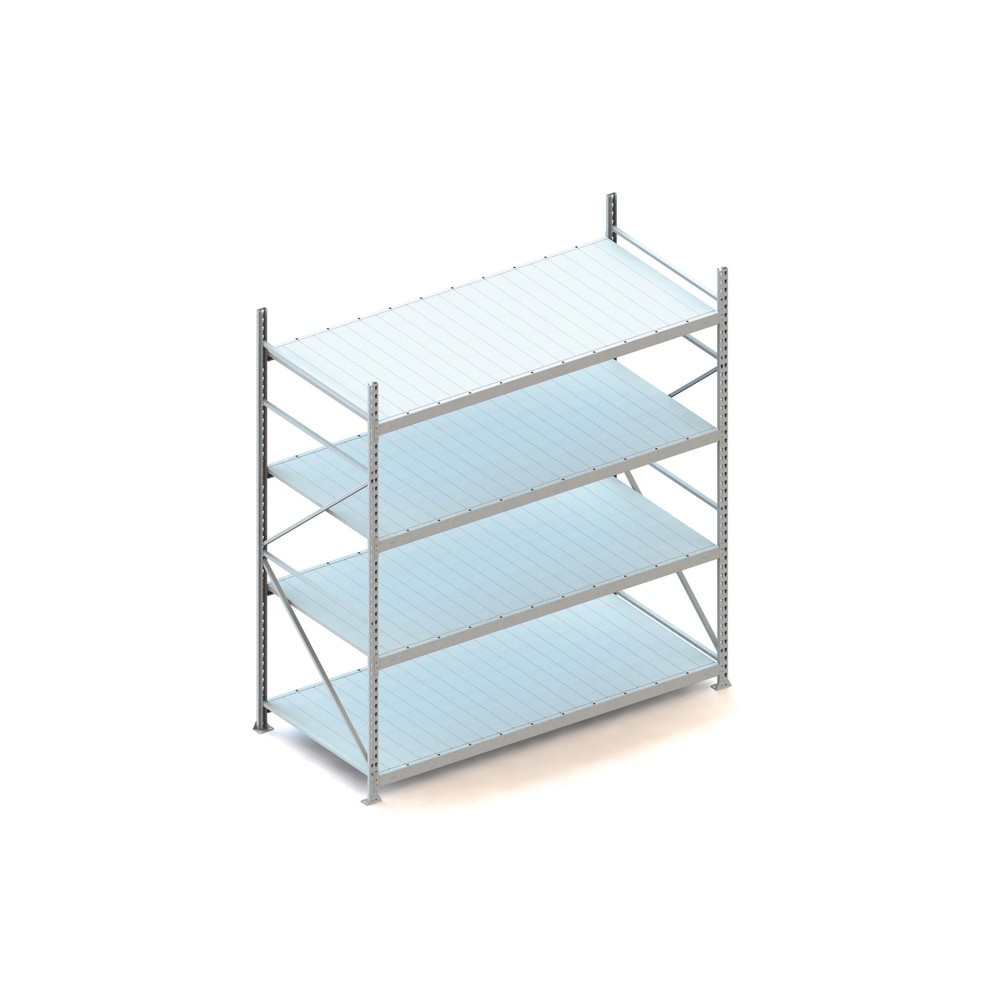 Illustration du produit: Rayonnage grande portée META, avec panneaux en acier, capacité de charge 600 kg, module de base, H x l x P 2 500 x 2 200 x 1 050 mm