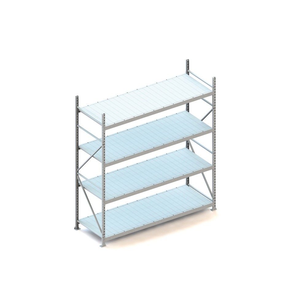 Illustration du produit: Rayonnage grande portée META, avec panneaux en acier, capacité de charge 600 kg, module de base, H x l x P 2 500 x 2 200 x 800 mm