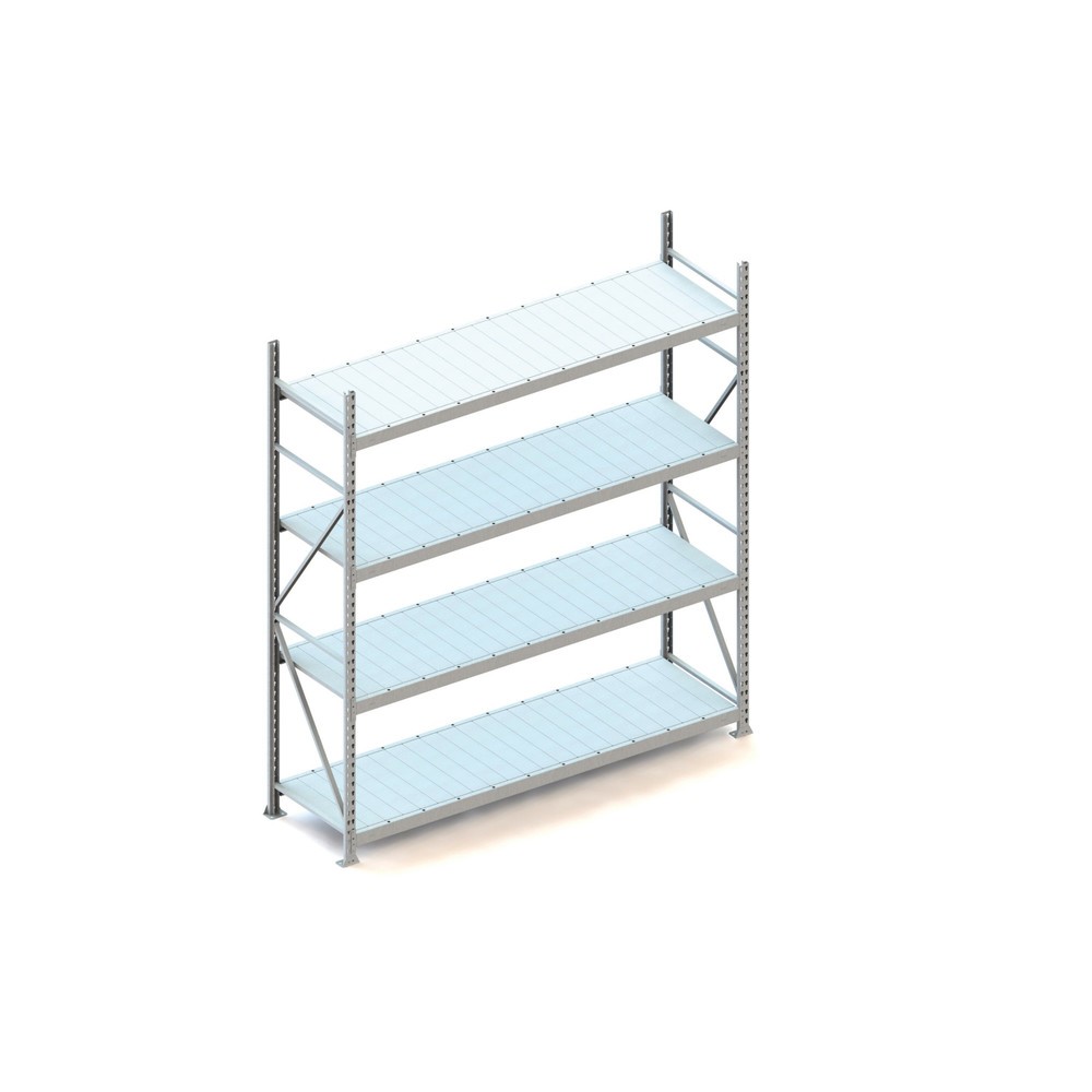 Produktabbildung Nr. 1: Rayonnage grande portée META, avec panneaux en acier, capacité de charge 600 kg, module de base, H x l x P 2 500 x 2 200 x 650 mm
