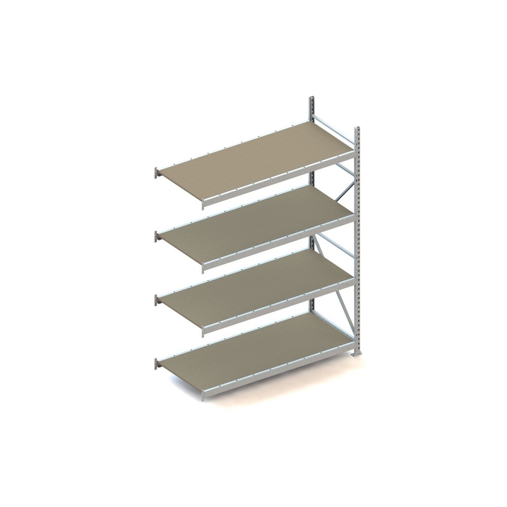 Illustration du produit: Rayonnage grande portée META, avec panneaux agglomérés, capacité de charge 600 kg, TA, H x l x P 2 500 x 1 800 x 800 mm