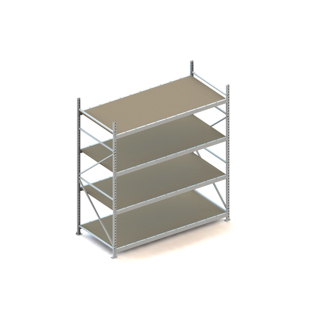 Illustration du produit: Rayonnage grande portée META, avec panneaux agglomérés, capacité de charge 600 kg, module de base, H x l x P 2 500 x 2 200 x 1 050 mm