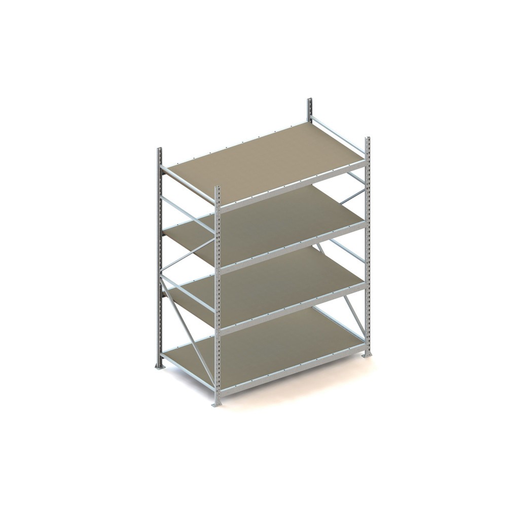 Illustration du produit: Rayonnage grande portée META, avec panneaux agglomérés, capacité de charge 600 kg, module de base, H x l x P 2 500 x 1 800 x 1 050 mm