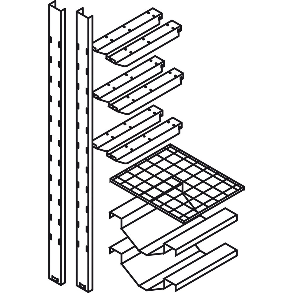 Produktabbildung Nr. 2: Rayonnage pour fûts / à caillebotis grille, pour petits bidons et 2 fûts de 50/60 l