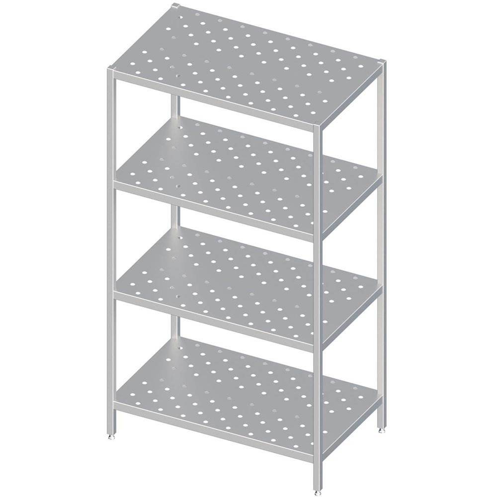 N° de l'image du produit 1 : Étagère Stalgast à tablettes perforées, 800x400x1800 mm, à monter soi-même