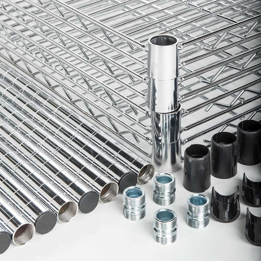 Produktabbildung Nr. 4: Rayonnages d’entrepôt Stalgast en acier chromé, dimension 900x400x1800 mm (LxPxH)