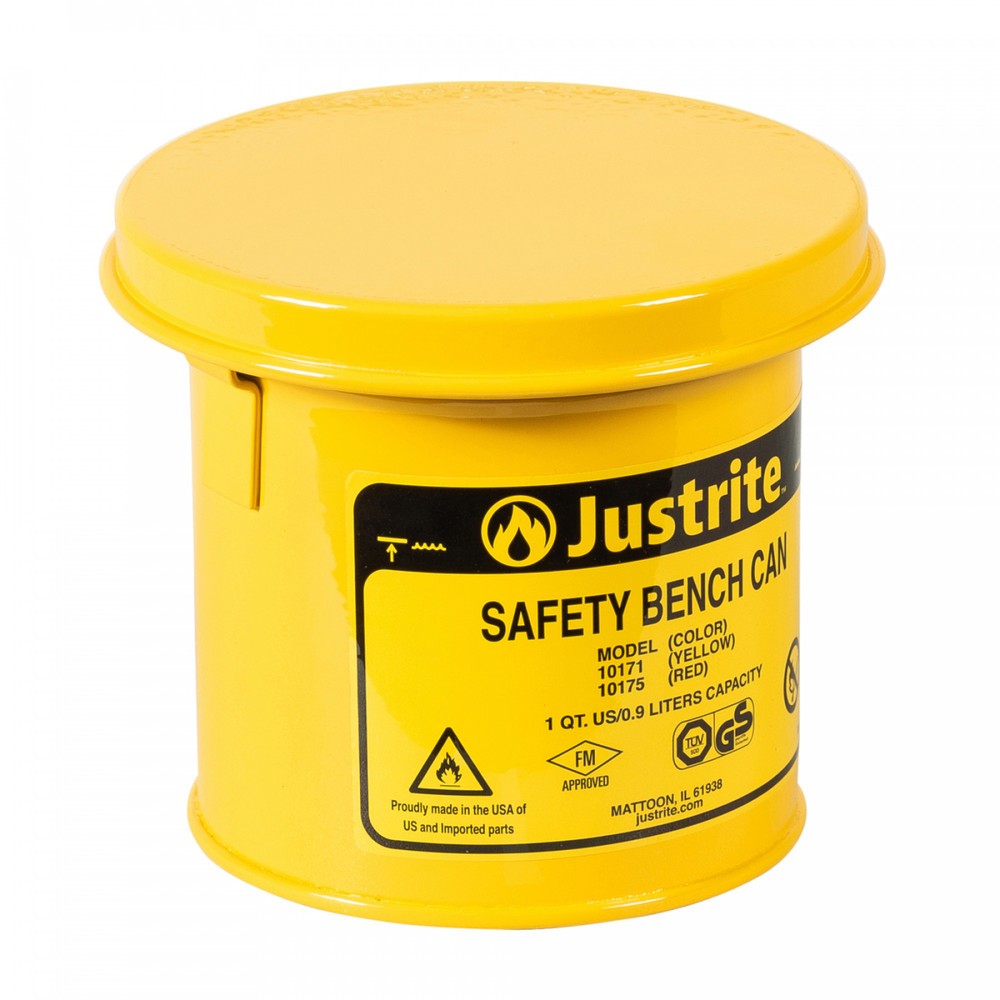 Produktabbildung Nr. 1: Récipient de nettoyage Justrite avec couvercle rabattable, jaune, 1 litre