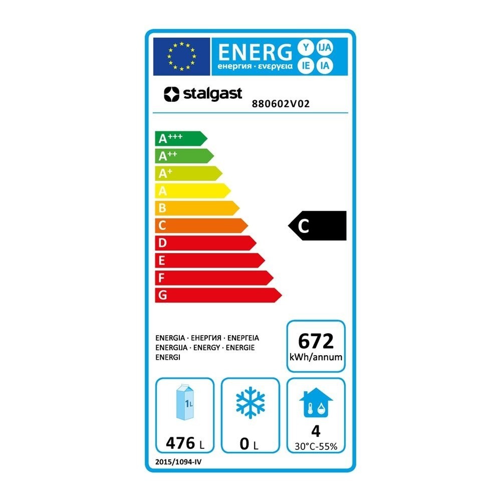 Produktabbildung Nr. 4: Réfrigérateur de stockage en inox Stalgast VT77E avec refroidissement statique, 476 litres
