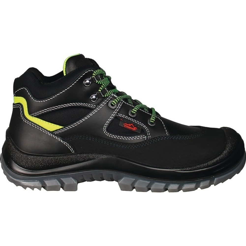 Produktabbildung: REMISBERG Sicherheitsstiefel Tibet, S3 EN ISO 20345, Grösse 44 schwarz/neongrün, Vollrindleder