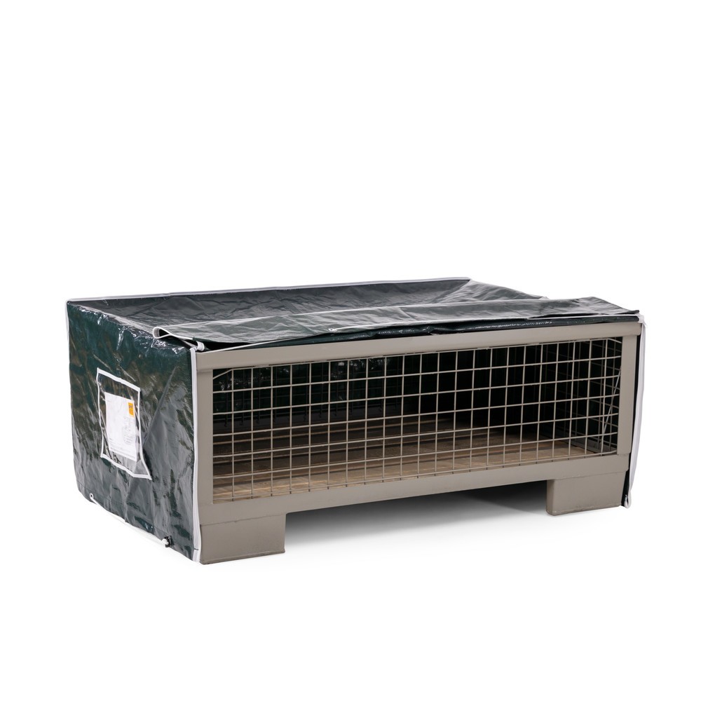 Produktabbildung Nr. 2: Restposten - Zwischenverkauf vorbehalten: HEMMDAL Gitterbox-Abdeckhaube Woven, HxBxT 500 x 1.250 x 850 mm, 160 g/m², grün