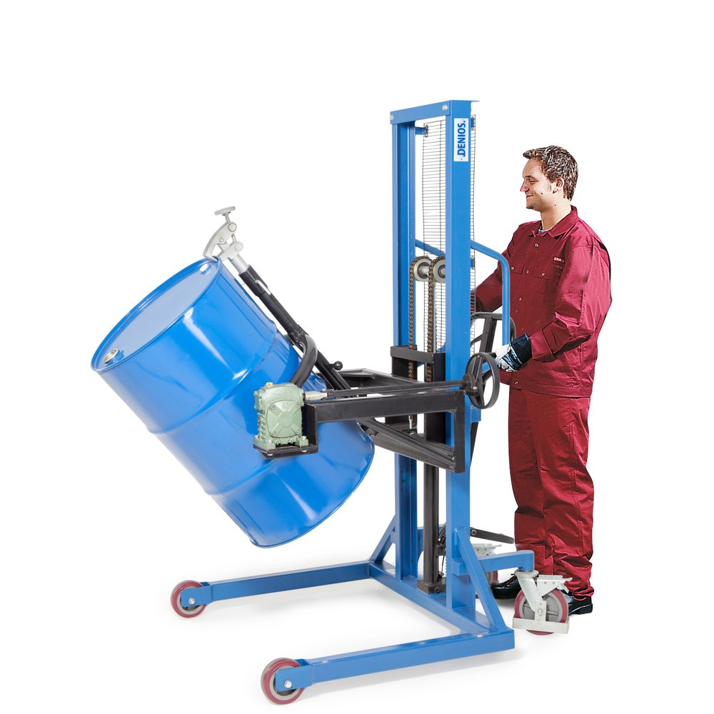 Produktabbildung Nr. 4: Retourneur de fûts 180°, capacité de charge 350 kg, levée par timon, hauteur de levée 0-1300 mm