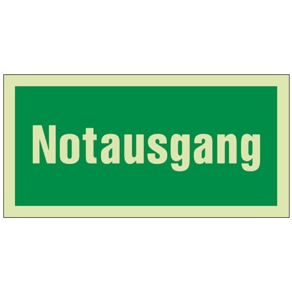 Produktabbildung: Rettungszeichen BGV A8, Notausgang grün/weiss, L297xB148 mm, Folie