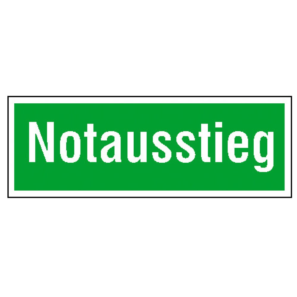 Produktabbildung: "Notausstieg", HxB 105 x 300 mm, Folie HI