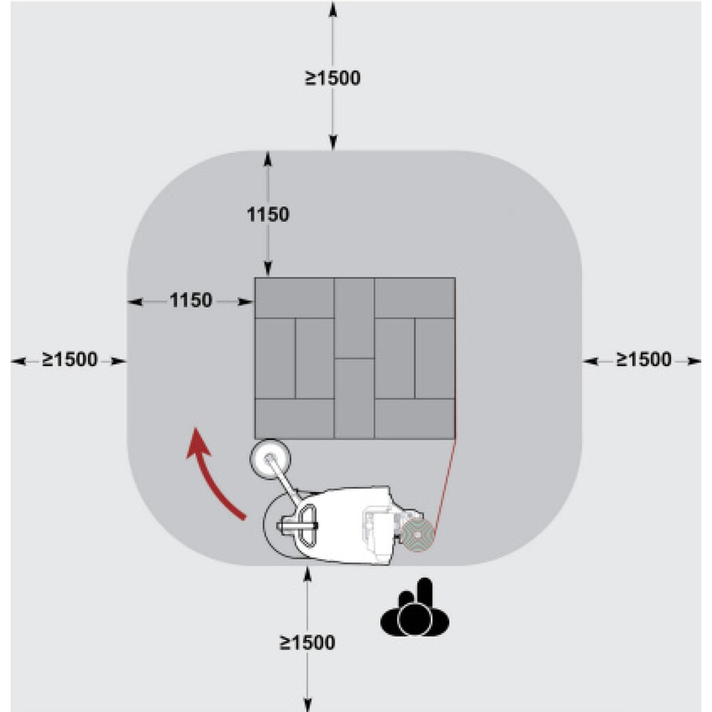 N° de l'image du produit 3 : SIAT robot de filmage BeeWrap+ « FM », frein à champ magnétique, hauteur d’emballage 2.600 mm