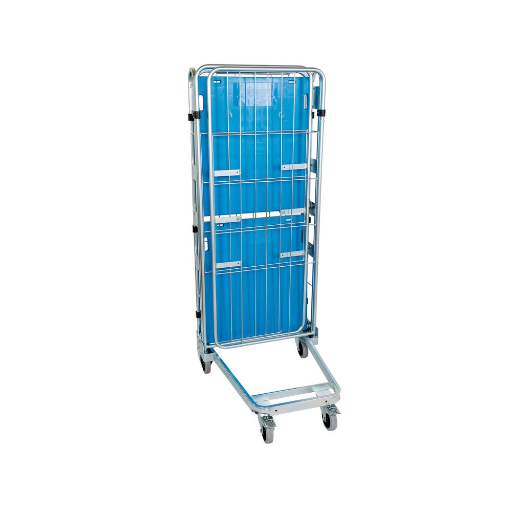 Produktabbildung Nr. 2: Rollbehälter, 3-seitig, mit Kunststoffboden, nestbar, Höhe 1.660 mm, mit 1 Kunststoff-Zwischenboden