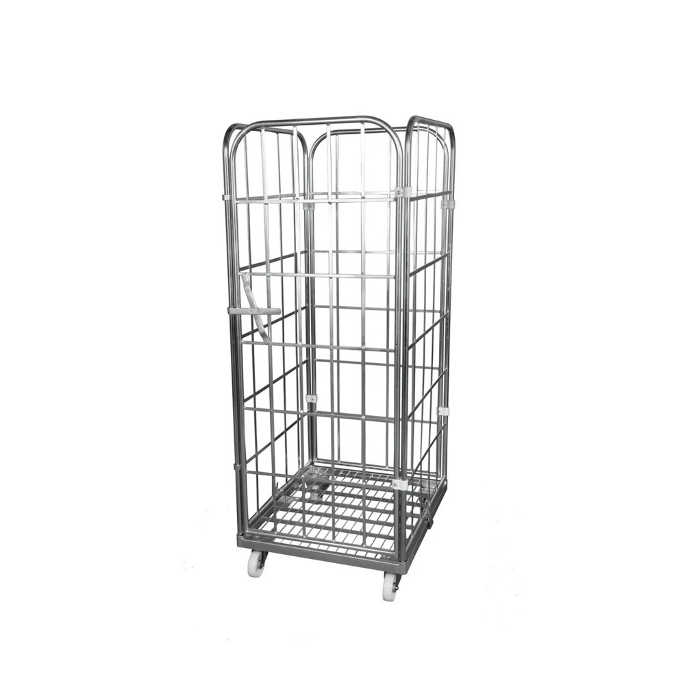 Produktabbildung: Rollbehälter, 4-seitig, einteilige Vorderwand, Stahl-Rollplatte, HxBxT 1.850 x 724 x 815 mm