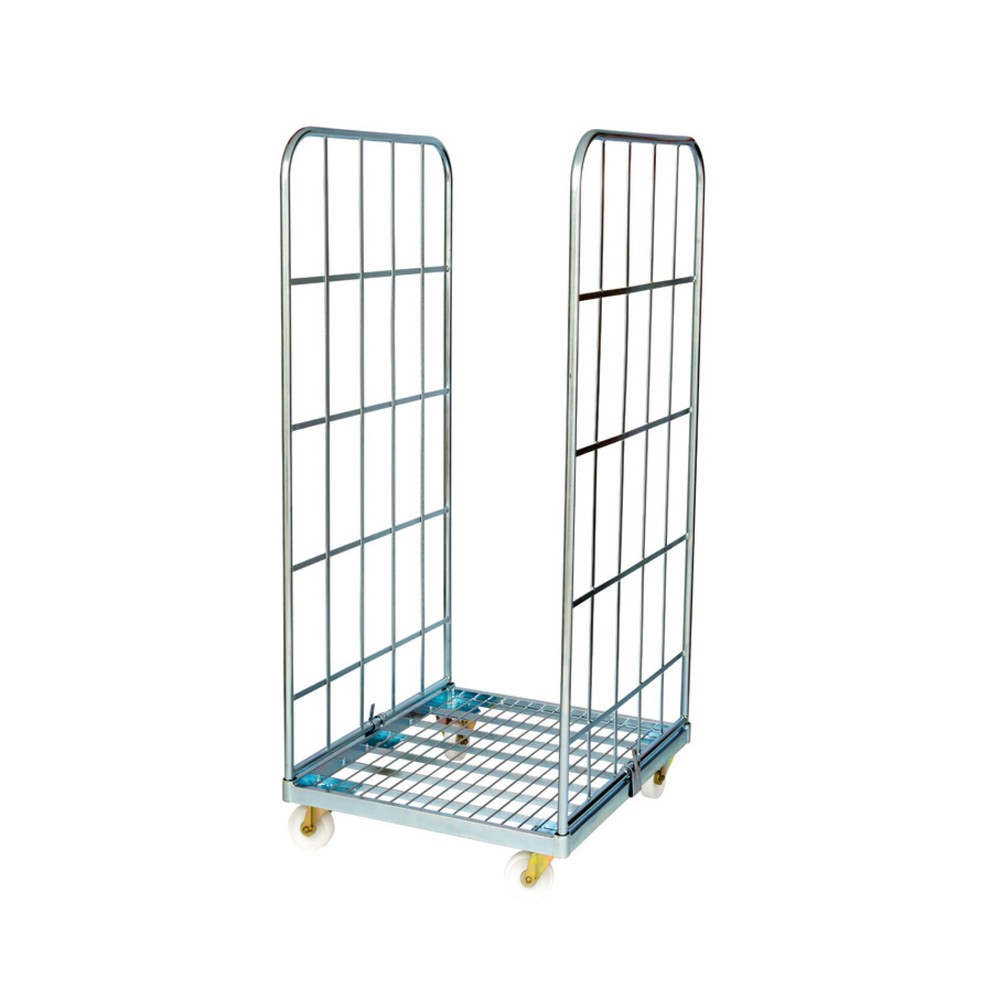 Produktabbildung: Rollbehälter Classic, 2-seitig, galvanisch verzinkt, Stahl-Rollplatte, HxBxT 1.850 x 710 x 810 mm