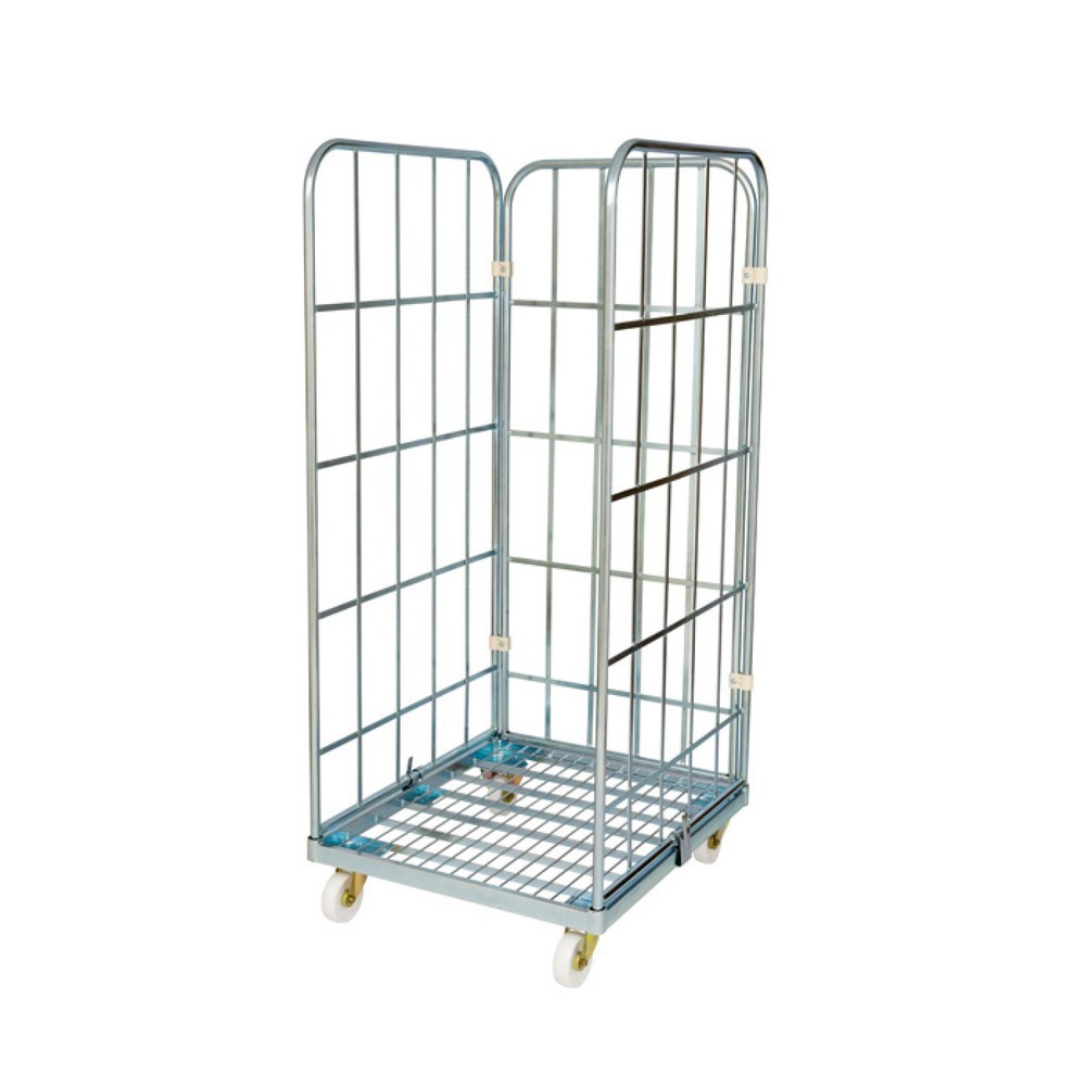 Produktabbildung: Rollbehälter Classic, 3-seitig, galvanisch verzinkt, Stahl-Rollplatte, HxBxT 1.850 x 710 x 800 mm
