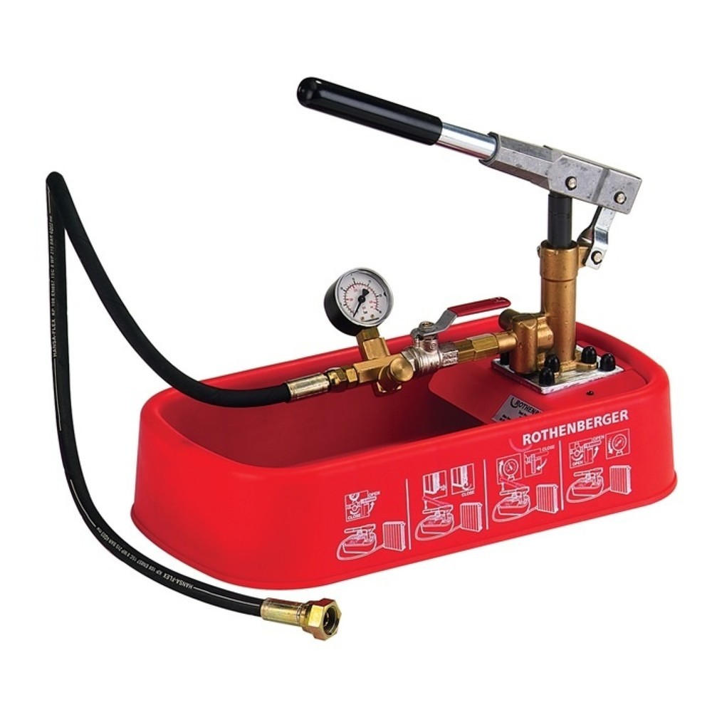 Produktabbildung: ROTHENBERGER Prüfpumpe RP 30 0-30bar R 1/2 Zoll Saugvolumen p.Hub ca.16 ml