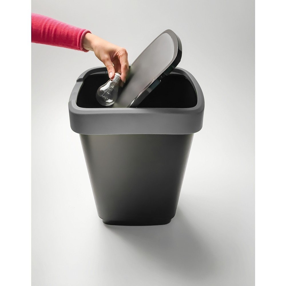 Produktabbildung Nr. 2: rothopro  Abfalleimer TWIST, 10 l, schwarz/dunkelsilber