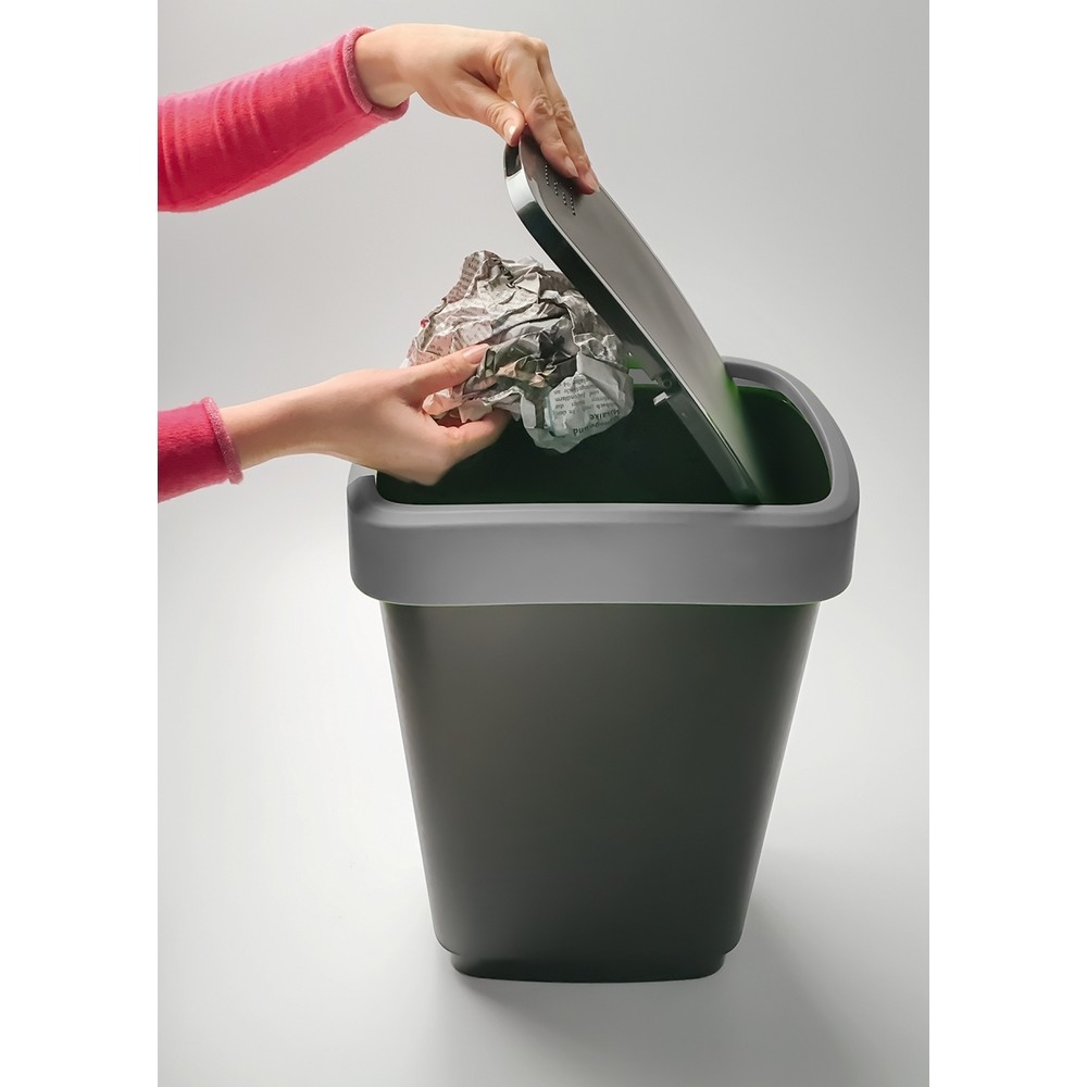 Produktabbildung Nr. 3: rothopro  Abfalleimer TWIST, 10 l, schwarz/dunkelsilber