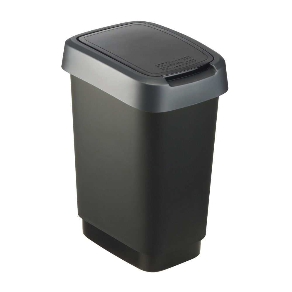 Illustration du produit: rothopro® Twist Poubelle 10 litres Noir/argenté foncé