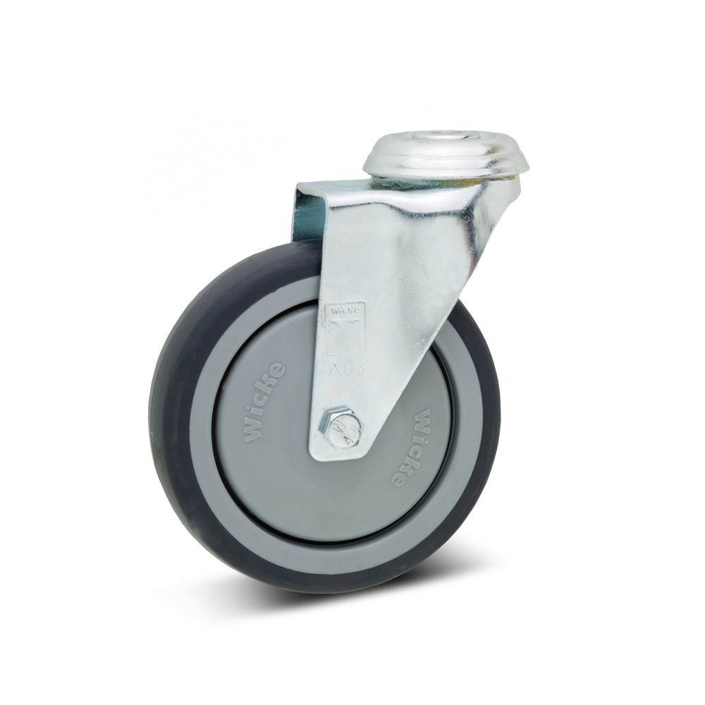Illustration du produit: Roue d’appareil Wicke en TPU, roue directrice, palier lisse, grille de protection, trou de fixation sur face arrière, Ø x largeur 100 x 32 mm, capacité de charge 100 kg
