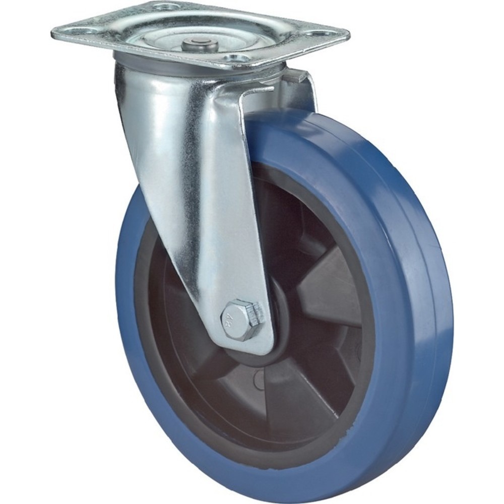 Illustration du produit: Roue directrice, plastique, roues Ø 200 mm, capacité de charge 300 kg, plaque L138xl109 mm