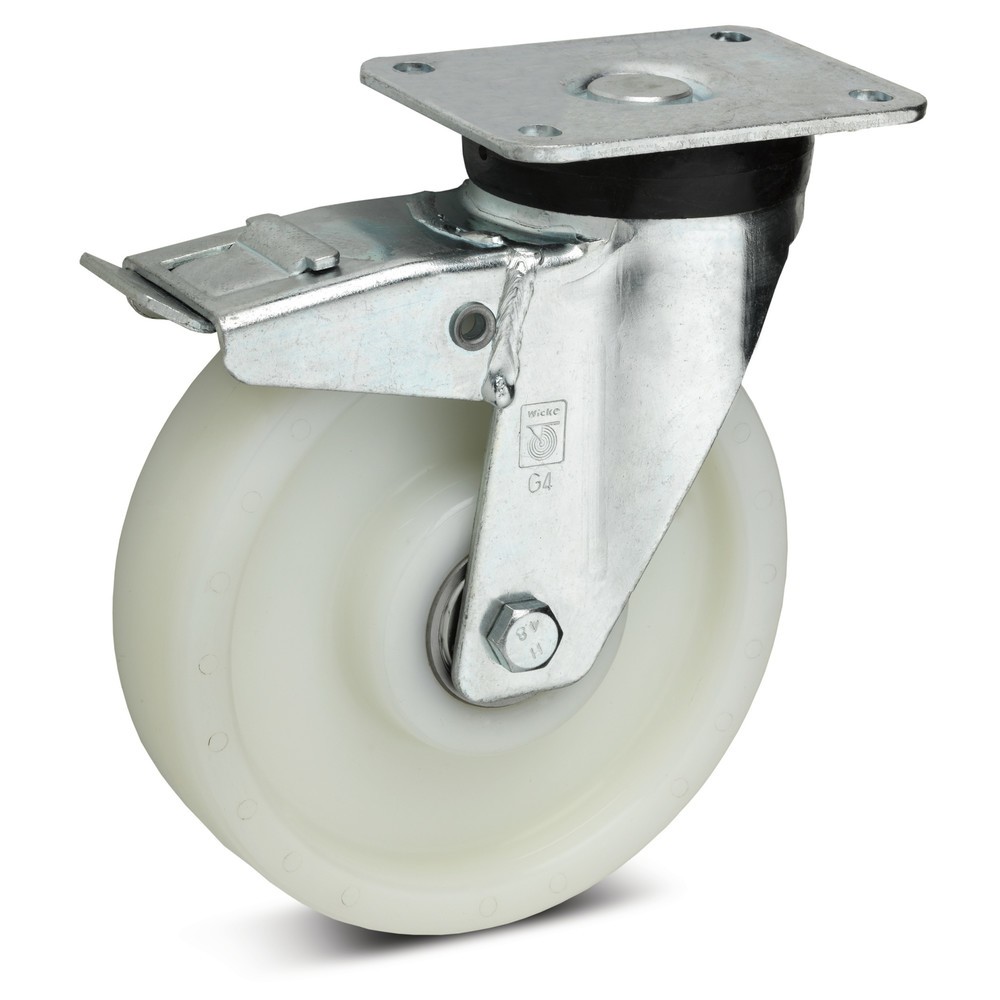 Illustration du produit: Roue directrice pour charges lourdes Wicke en polyamide, dispositif de blocage inclus après la roue, Ø x l 100 x 35 mm, capacité de charge 500 kg
