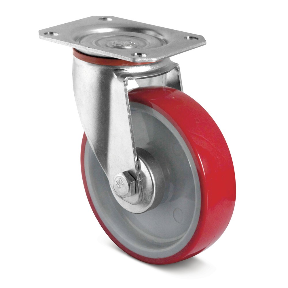 Illustration du produit: Roue directrice en PU Basic, non marquante, Øxl 100 x 32 mm, capacité de charge 150 kg