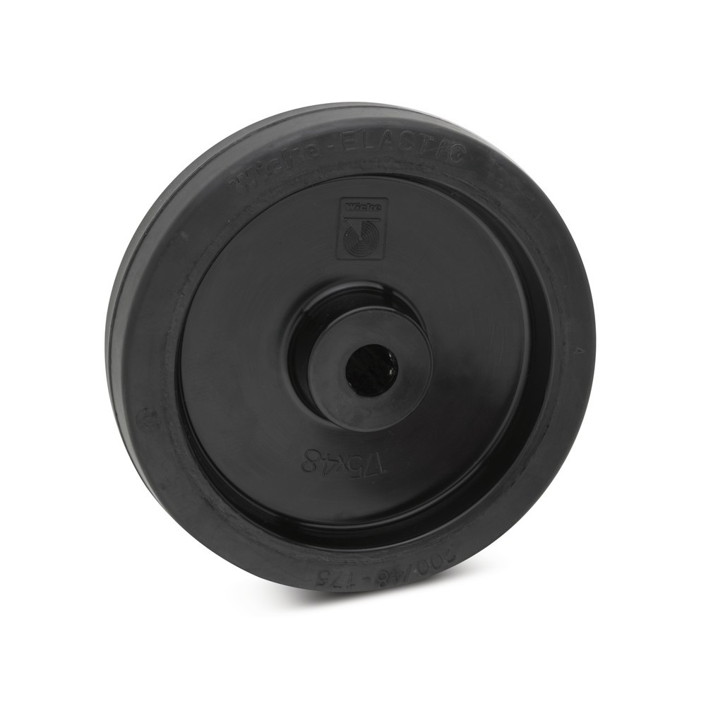 Illustration du produit: Roue en caoutchouc plein élastique Wicke, roulement à rouleaux, Ø x l 100 x 36 mm, capacité de charge 180 kg
