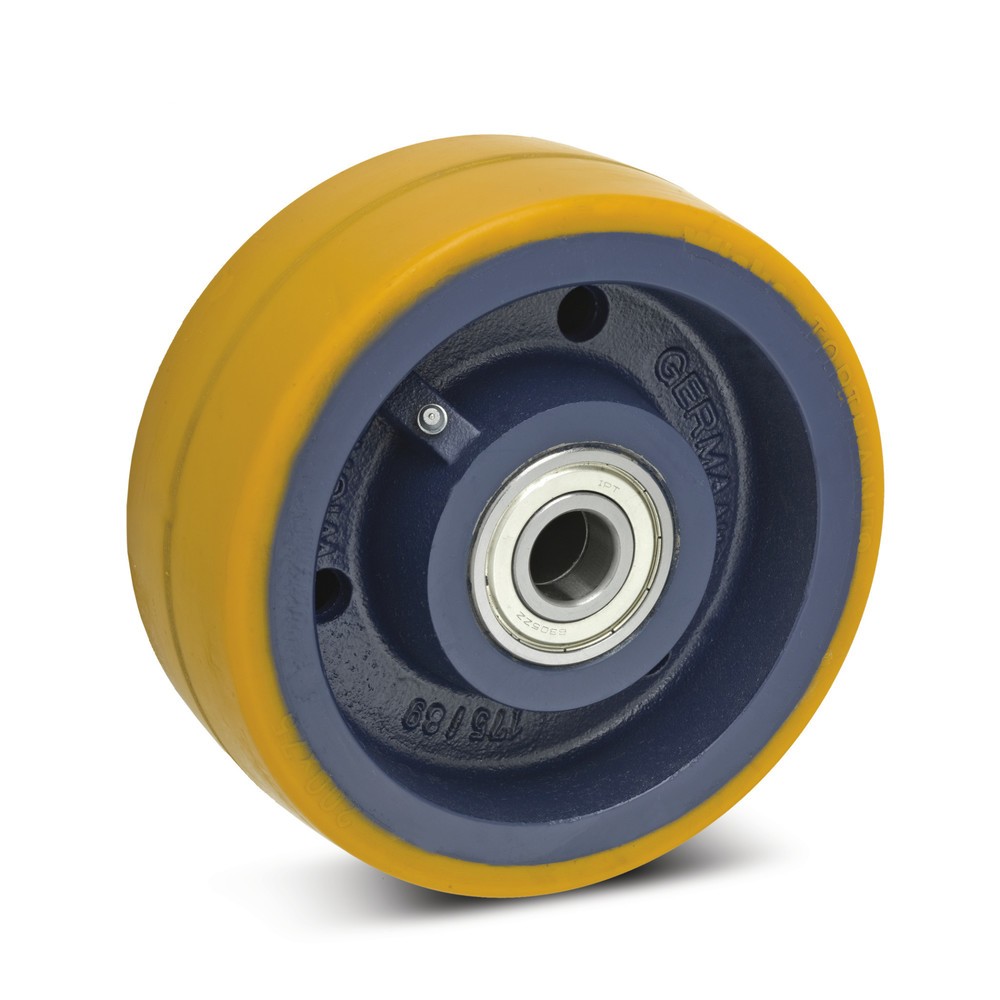 Illustration du produit: Roue en PU pour charges lourdes Wicke, roulement à billes rainuré, Ø x l 150 x 60 mm, capacité de charge 800 kg