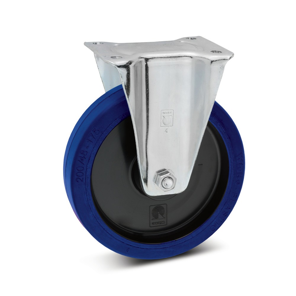 Illustration du produit: Roue fixe Wicke en caoutchouc plein élastique, jante en plastique, ne laisse pas de traces, Ø x largeur 100 x 36 mm, capacité de charge 180 kg