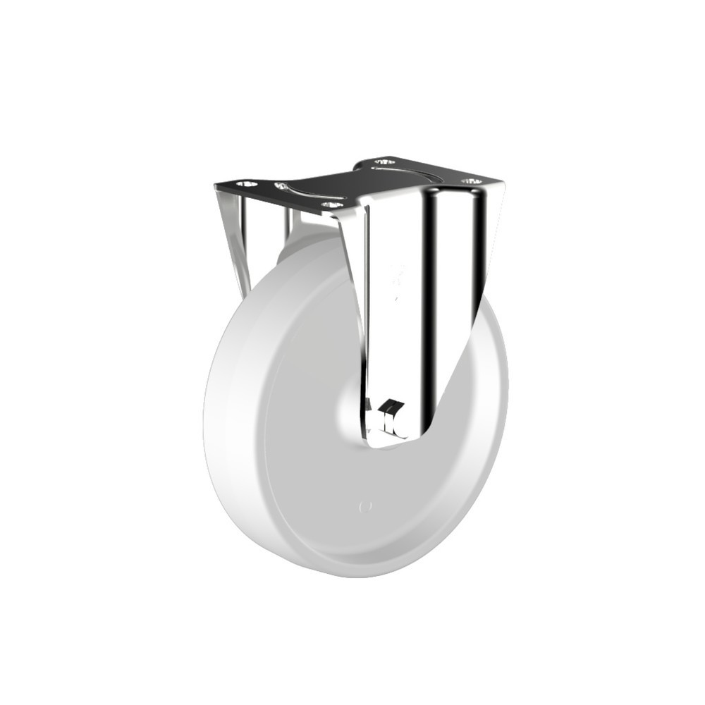 Illustration du produit: Roue fixe Wicke en polyamide, corps en tôle d'acier inoxydable, Ø x largeur 80 x 35 mm, capacité de charge 150 kg