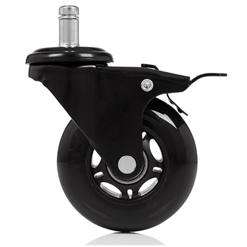 Produktabbildung Nr. 2: 5x roulettes pour sols durs hjh OFFICE ROLO SKATE 11 mm / 75 mm roulettes de chaise de bureau avec frein noir (lot de 5)