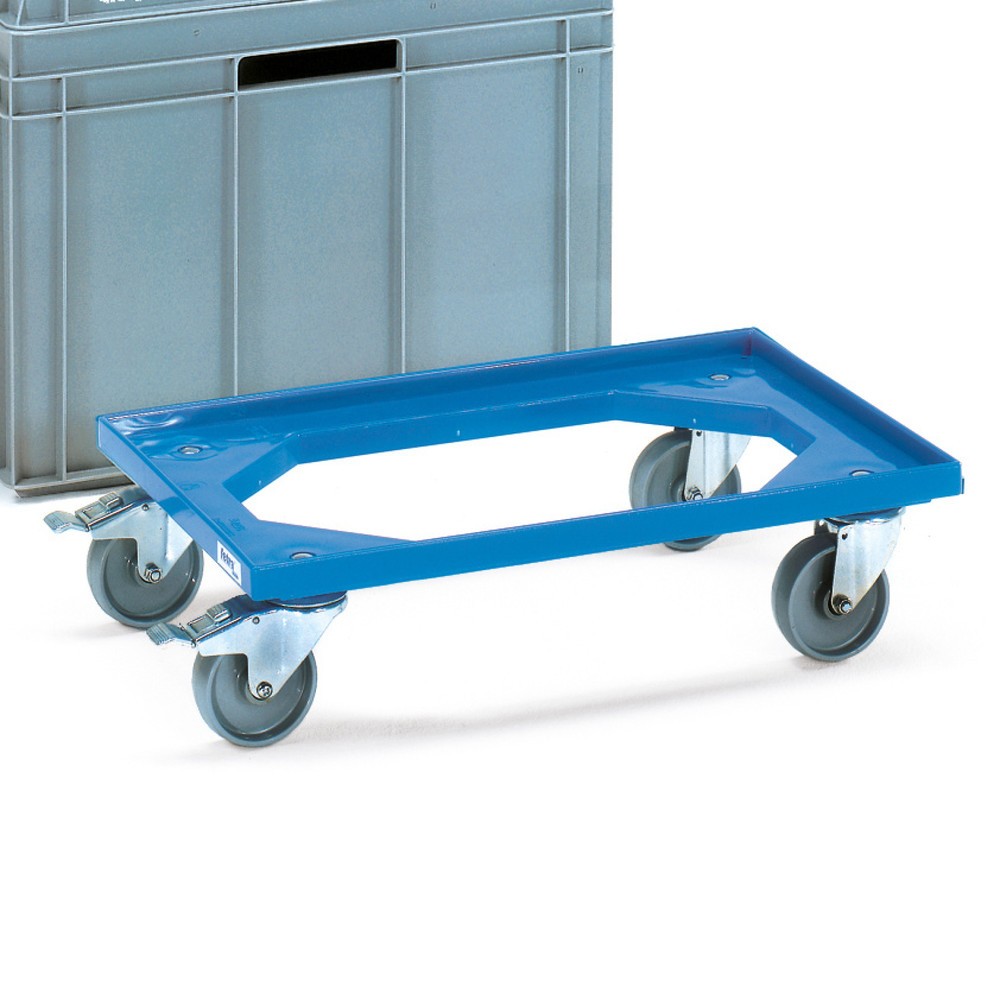 Illustration du produit: fetra® Rouleur pour bacs Euro en plastique, capacité de charge 250 kg, lxP 610 x 410 mm
